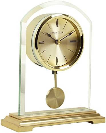 London Clock Co 20 cm Gold Arch Pendulum Mantel Clock