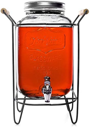 bar@drinkstuff Yorkshire Mason Jar Drinks Dispenser with Stand 8ltr Beverage Dispenser, Mason Jar Beverage Dispenser - Image 4