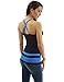 PattyBoutik Women V Neck Criss Cross Back Knit Top (Blue and Navy Blue Large)