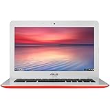 ASUS Chromebook 13 Inch HD with Gigabit WiFi, 16GB Storage & 4GB RAM (Red)