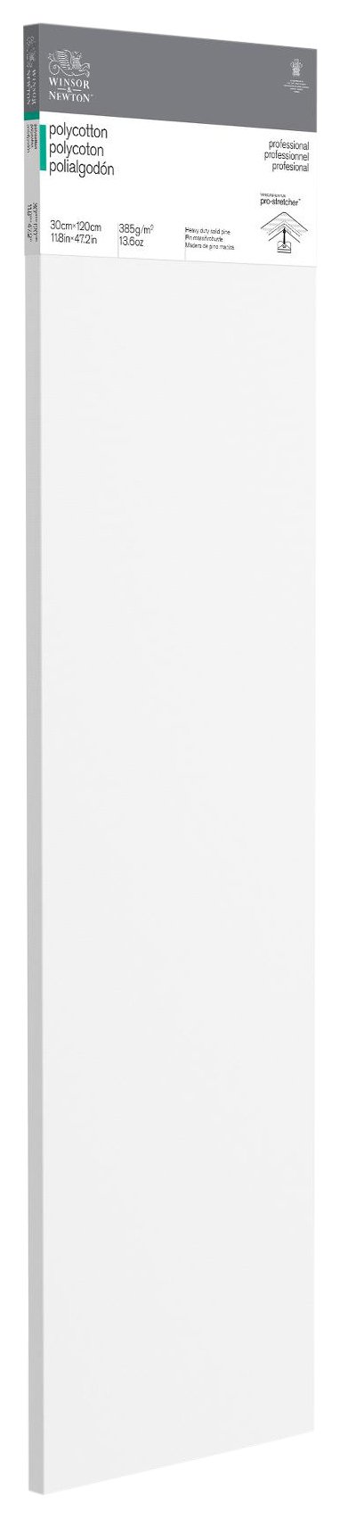 Winsor & Newton 6206013 Professional Stretcher Frame Made of Polycotton 385 g/m² Triple Primed Medium Grain Ideal for Oil and Acrylic Paints 30 x 120 cm
