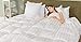 puredown® Goose Feather Comforter Full/Queen Size - All Season Duvet Insert, Ultra Soft Stripe 100% Cotton Shell Hotel Collection Comforters, 500 Thread Count with Ties (90x90'',Stripe White)