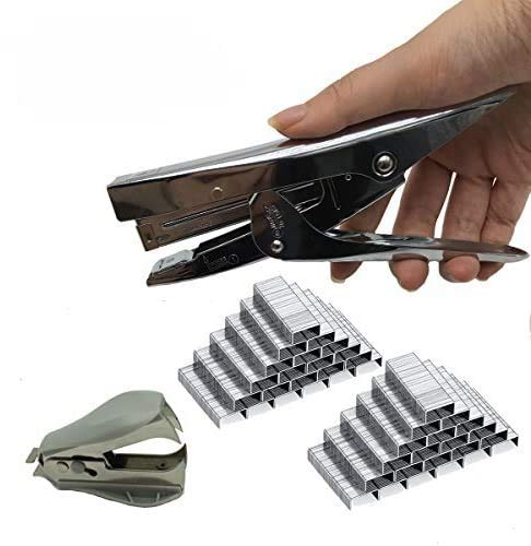 Stapler with 2000 Staples and Remover Set, Heavy Duty Stapler Pliers- 20 Sheets Capacity-Easy Stapler Reduce Effort -Full Desktop Office Classroom (Silver)