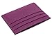DKER Handmade Genuine Leather Unisex Slim Super Thin Card Holder With ID Card Window - Purple
