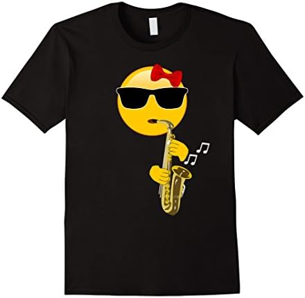 Female Emoji Saxophone Player T-Shirt for Women and Girls