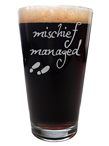 Mischief Managed: Harry Potter Maurader's Map Inspired Pint Size Beer Glass