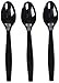 Fineline settings Disposable Plastic Black | Flairware Collection | Pack of 100 Spoon, 7 inches (RET-2502-BK)