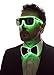 NEON NIGHTLIFE Light Up St Patricks Day Bow Tie, Irish Green Men's Glow in the Dark LED Tie