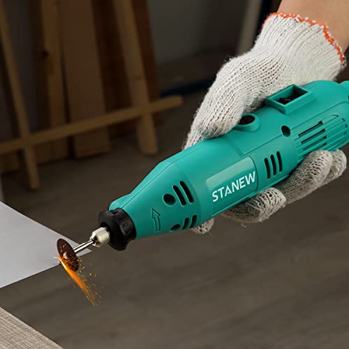 STANEW Rotary Tool Kit with Flex Shaft - 102pcs Accessories Variable Speed 130W Electric Drill Set for Grinding Engraving Crafting Projects and DIY Creations
