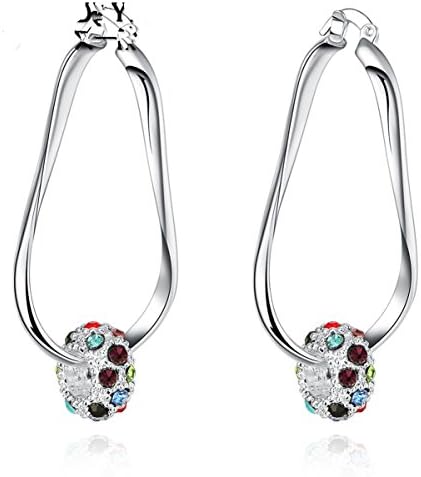 Minkang Creative Crystal Color Diamond Earrings 925 Silver Jewelry