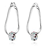 Minkang Creative Crystal Color Diamond Earrings 925 Silver Jewelry