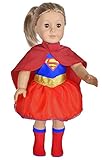 ebuddy Super Girl Hero Set Include Cloak Dress and Stocking Clothes Fits 18 Inch Doll