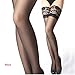 GU Angqi Sexy Lady Lace Top Comfy Band Stay Up Thigh High Stockings Sexy Lingerie Black