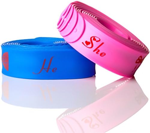 Qyler Boy Or Girl Gender Reveal Slap Bracelet Set of 20 Party Supply for Baby Shower Announcement