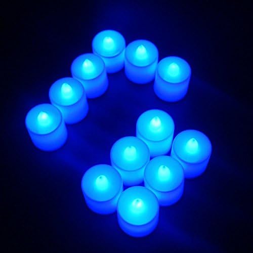 BonvieTech 24pcs Flameless Candle Lights,Long Lasting Battery Operated Electric Votive candle Smokeless Tea Lights,Blue