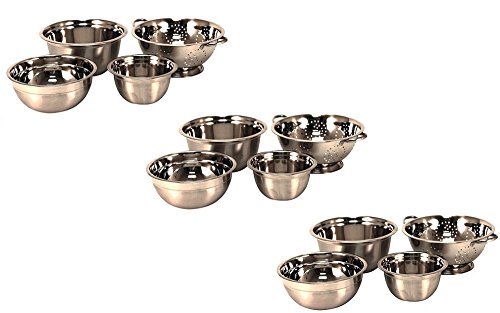 Click Here to See More Images Heuck 4-Piece Stainless Steel Mixing Bowl and Colander Set, (Set of 3)