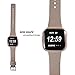 bayite Leather Bands Compatible with Fitbit Versa/Versa 2, Slim Wristband Replacement Accessories Fitness Classic Straps Women Men, Tan