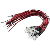 L125W 20pcs Pre Wired 5mm Bright White Led Lamp Light Set 12V ~ 18V for Train Layout NEW