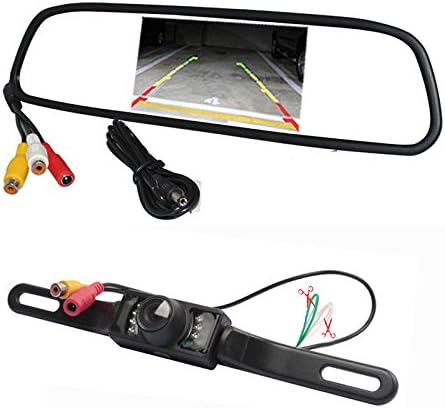 Backup camera License Plate car camera Rear View Camera IR 7 LED With 4.3" Color LCD Car mirror monitor BENTOO