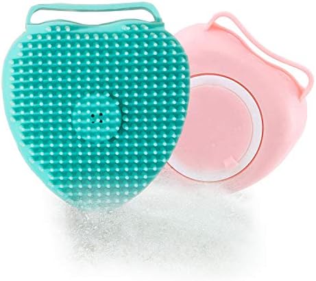 Dog Bath Brush, Dog Shampoo Brush, Soft Silicone Pet Brushes for Dogs, Soap and Shampoo Dispenser for Daily Grooming, Dog Washing Brush for Long Short Haired Dogs and Cats
