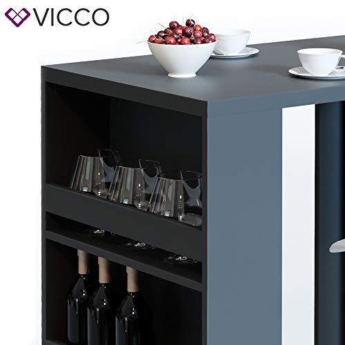 Vicco Bartisch Bar Weiß Anthrazit Tresen Bartresen Stehtisch Tisch Tresentisch Bistrotisch Küche mit 3 extra Fächern… – Bild 7