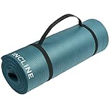 Incline Fit Comfort Foam Yoga and Exercise Mat with Carrying Strap, Midnight Blue