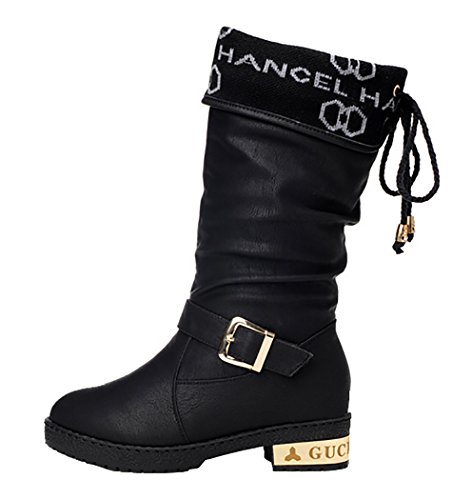 Muyu Winter New Style prada Fishion Martin Boots(5.5 B(M)US, Black)