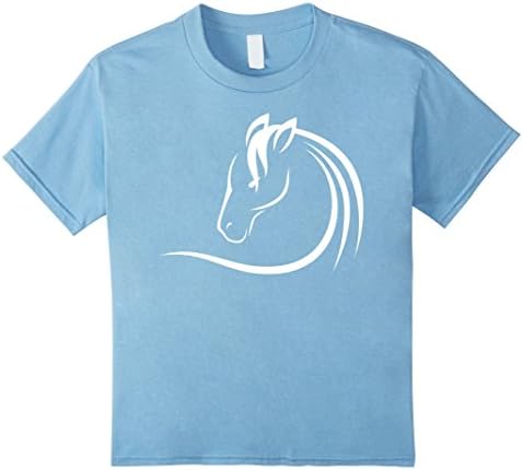Kids Horse Head T Shirt for men women boys girls kids 10 Baby Blue