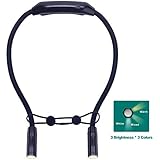 Vekkia Rechargeable Book Light - Neck Hug LED Reading Lights with 3 Brightness x3 Color Levels, Flexible Soft Rubber Arms, Hands Free for Reading in Bed/Night Running&Walking/Mending, Knitting (Black)