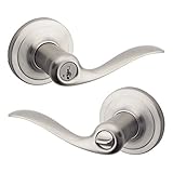 Kwikset Tustin Keyed Entry Lever featuring SmartKey in Satin Nickel