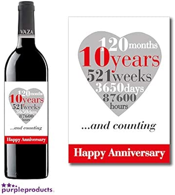 2 X 10th Wedding Anniversary 10 Years Drinks Coasters Gift For Couple