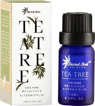 Sacred Soul 100% Pure Australian Tea Tree Essential Oil - 10ml - GCMS Tested - Perfect For Aromatherapy, Skin, Nails & Hair