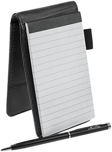 IPENNY Leather Memo Book with Calculator A7 Pocket Notebook Cover Jotter Organizer Lined Memo Pad Holder Business Writing Pad - Image 3