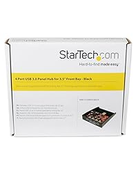 StarTech. com Panel Frontal USB 3.0 4 Port Hub con 3,5 5,25 Bahía (35bayusb3s4)