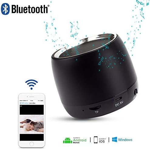 KAMRE 1080p WiFi Hidden Spy Camera Bluetooth Speaker - Night Vision - Motion Detection Alarm - Remote App Control - Nanny Cam Home Security Camera