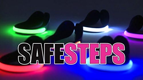 Safesteps Shoe Clip Lights (One) - Flashing or Steady LED Reflective Safety Night Running Gear for Runners, Joggers, Bikers (Yellow)