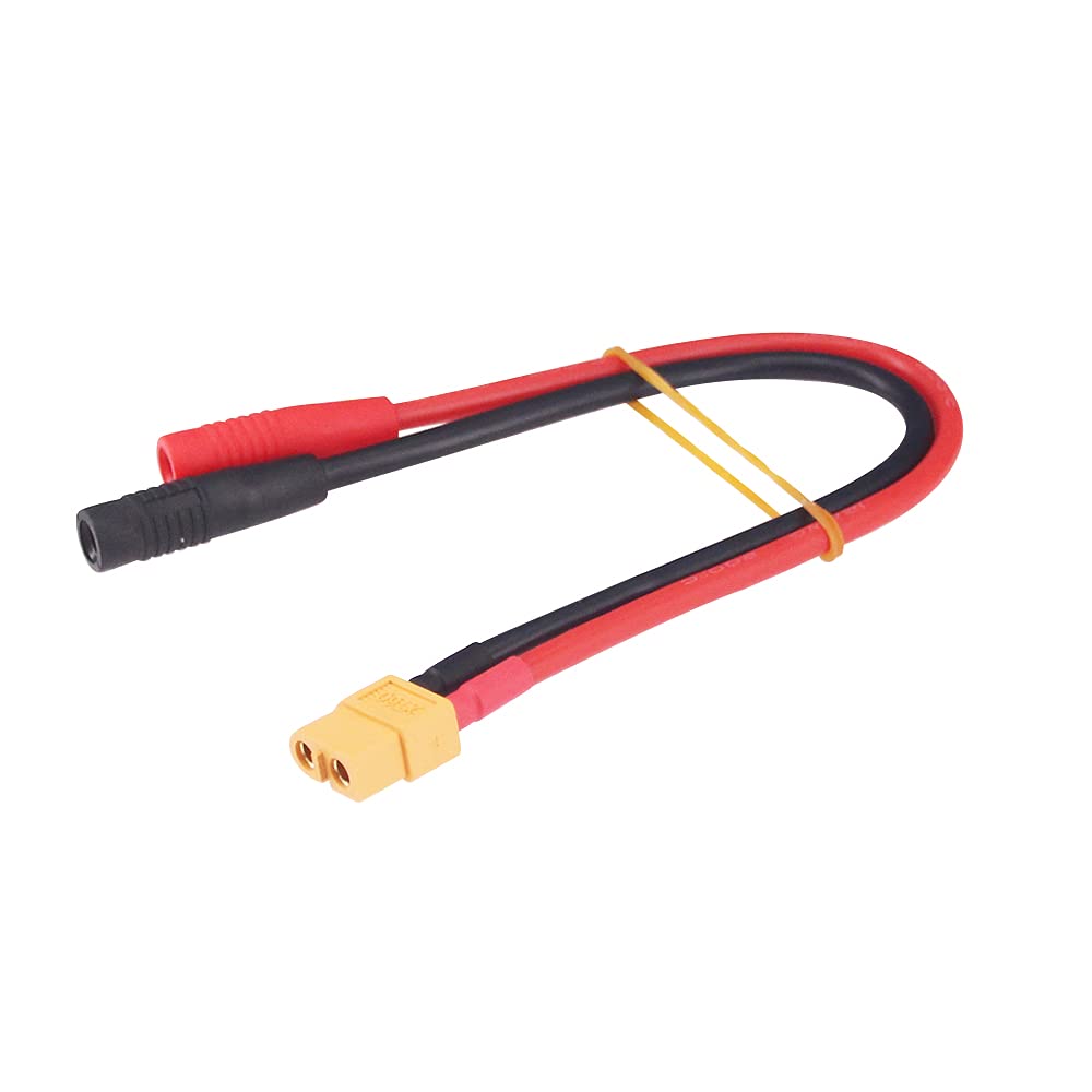 BDHI 1pc XT60 Female to 4mm Banana Bullet Female Connector Adapter Cable 12awg 10in for iSDT Charger(B194-1)