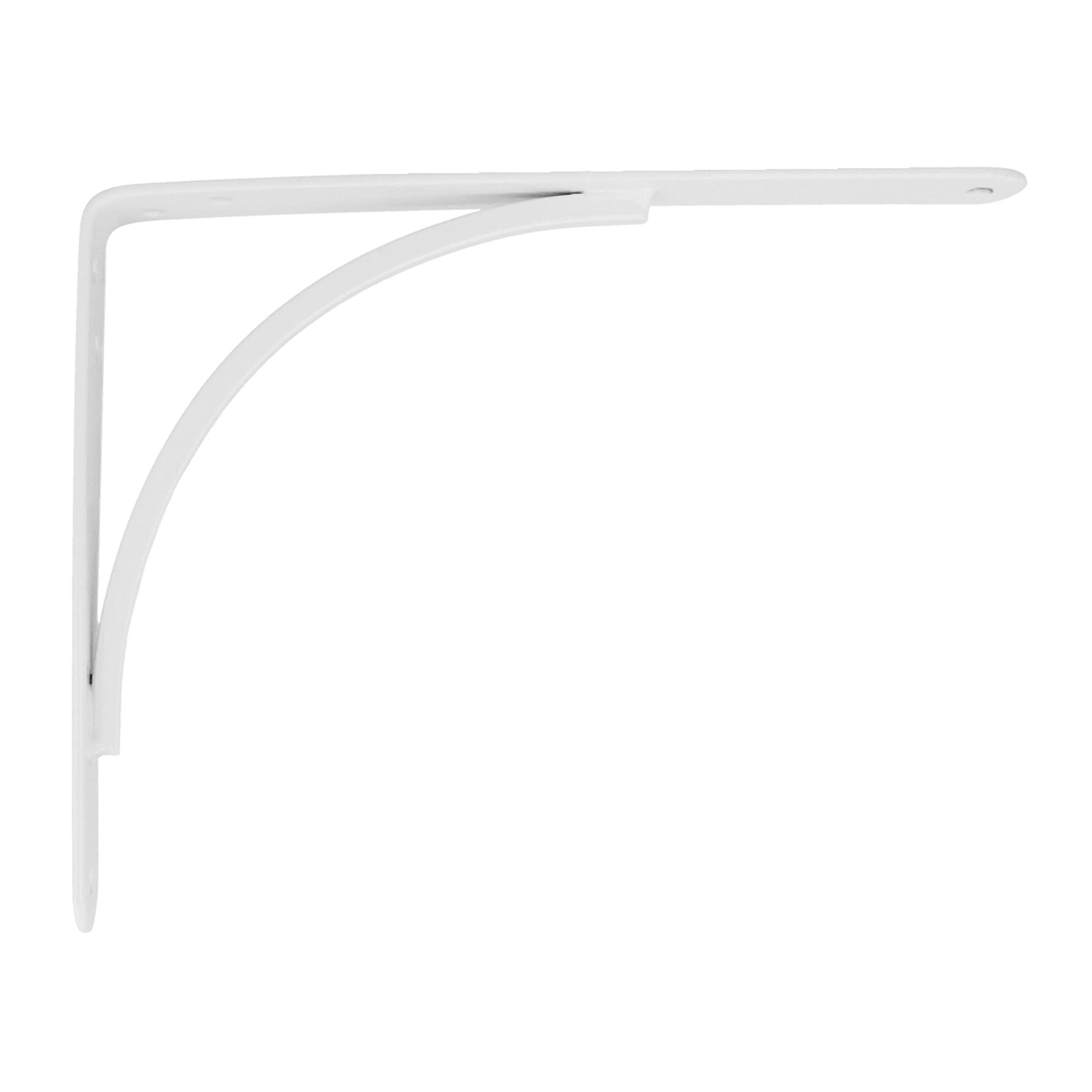 Amig - Shelf Bracket Stainless Steel Model 10 | Metal Bracket for Shelves | Shelf Bracket | Colour: White | Dimensions: 150 x 125 mm | Recommended Max Weight: 105 kg — image 1