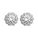 18K Rose Gold-Plated Cluster Round Cut Stud Earrings (1.66cttw)