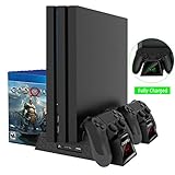 OIVO Regular PS4/ PS4 Slim/ PS4 Pro Cooler, Multifunctional Vertical Cooling Stand, PS4 Controller Charger with LED Indicators,Charging Dock Station with 12PCS Games Storage for PS4,PS4 Slim,PS4 Pro
