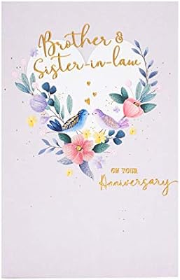 Amazon Com Brother And Sister In Law Wedding Anniversary Card Happy Anniversary Card Couples Anniversary Card 624776 0 1 Office Products