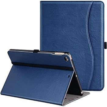 ZtotopCase for New IPad 9.7 Inch 2018/2017,Premium PU Leather Business Slim Folding Stand Folio Cover with Auto Wake/Sleep,Pencil Holder and Multiple Viewing Angles,Navy Blue