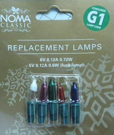 Spare Bulbs - Noma Lites G1 Spare Bulbs Multi Coloured 0344M