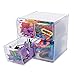 Deflecto Stackable Cube Organizer, Desk and Craft Organizer, 4 Drawers, Clear, Removable Drawers and Dividers, 6