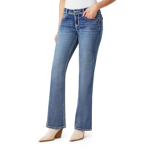 WallFlower Women's Luscious Curvy Feisty Slim Flare Jeans, Ice, 0 at Amazon