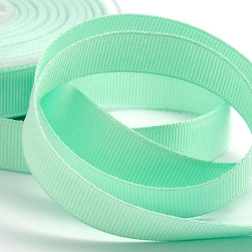Grosgrain Ribbon - 46 Meters / 50 Yards Rolls for Gifts Wrap Sew Party Decorations Events Wedding Christmas Crafts Bows DIY Bouquets Cake Double Sided Many Colours (Mint Green)