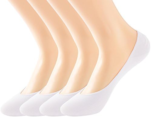 Women`s Nylon Hidden No Show Socks for Flats Ladies Invisible Low Cut Liner Socks with Gel Tab