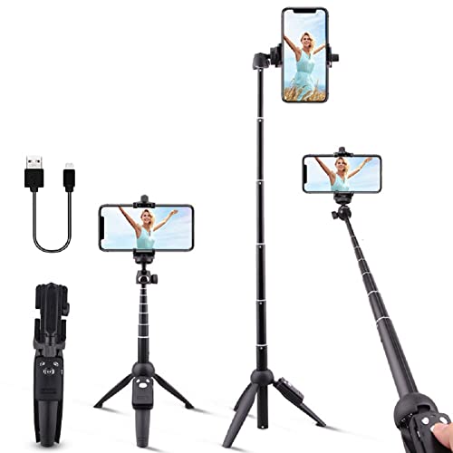 Selfie Stick, 40 inch Extendable Phone Tripod with Wireless Remote