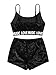 Romwe Women's Sport 2 Pieces Spaghetti Strap Crop Tank Top and Shorts Sweatsuits Set