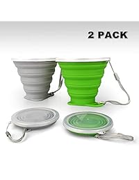 JBER   Juego de 4 tazas de viaje plegables de sili
